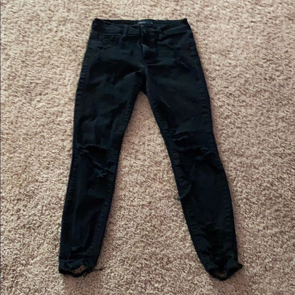 black ripped jeans